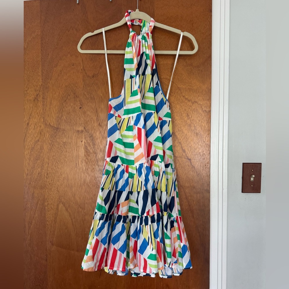 Solid & Striped Brianna Colorful Halter Dress Cotton